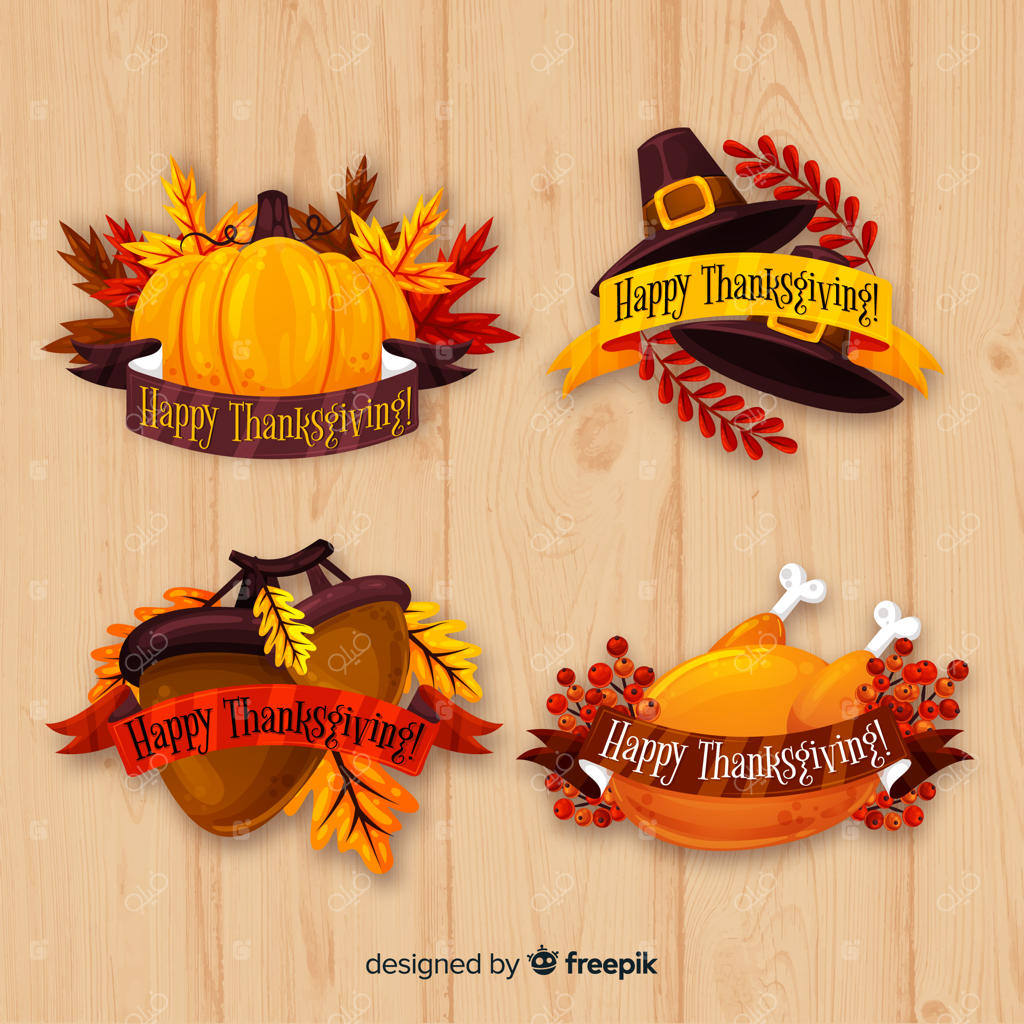 مجموعه لیبل های دست‌ساز روز شکرگزاری