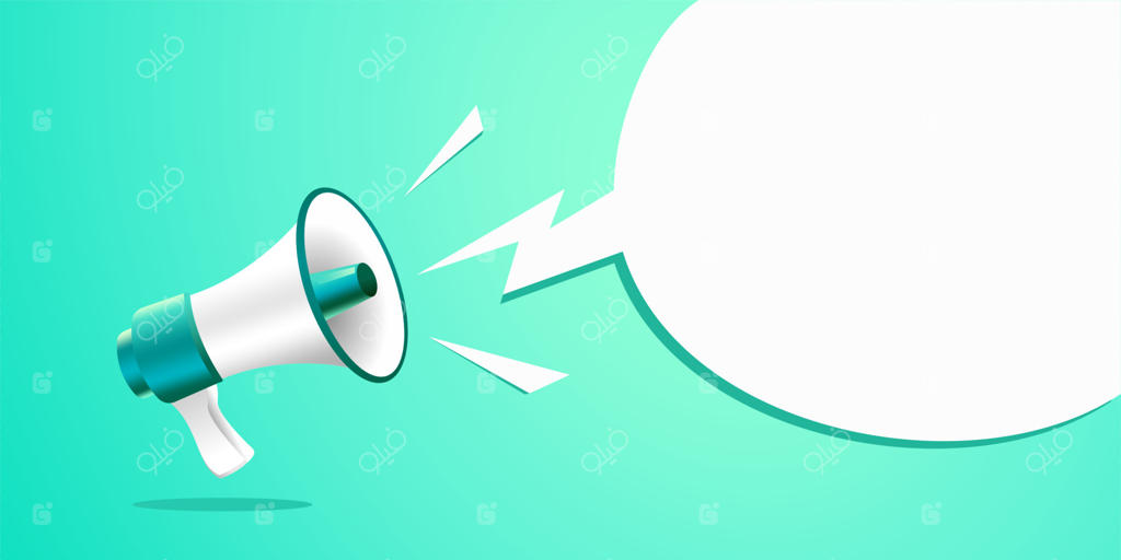 تصویرسازی وکتور بلندگوی سه‌بعدی و واقع‌گرایانه در پس‌زمینه بنر زرد، با مفهوم دعوت به همکاری، فرصت شغلی و اطلاعیه در سبک طراحی مدرن و کارتونی