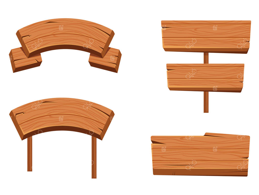 مجموعه تخته‌های چوبی - عنصر طراحی کارتونی