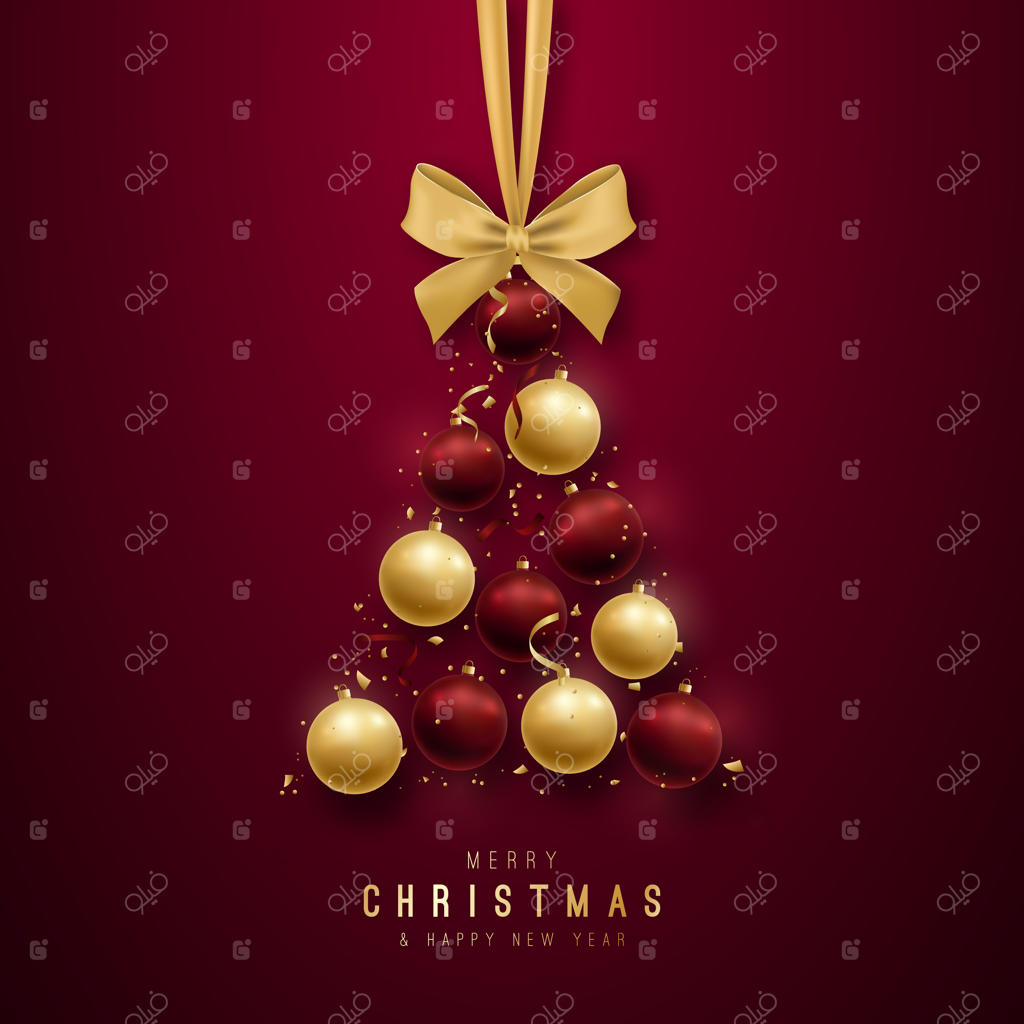 طراحی پیام تبریک کریسمس مبارک.