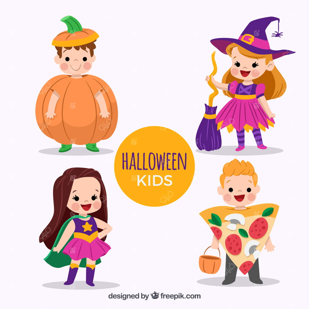 بچه‌های بامزه در لباس‌های هالووین
