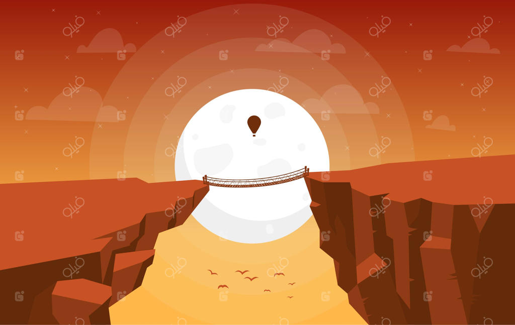 تصویرسازی وکتور منظره پرتگاه