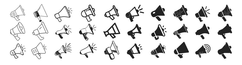 مجموعه آیکون‌های بلندگو