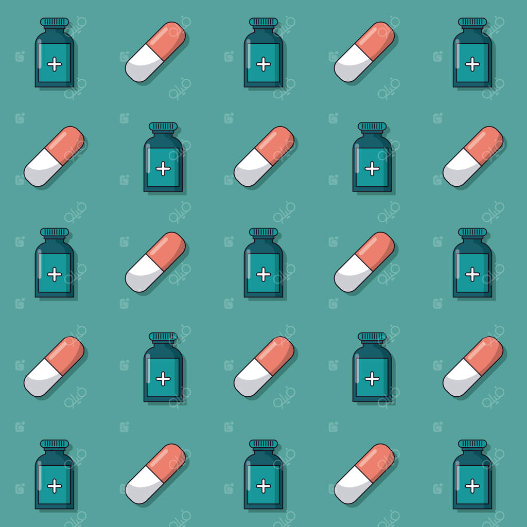 پترن متحرک شیشه‌های دارو و قرص‌ها