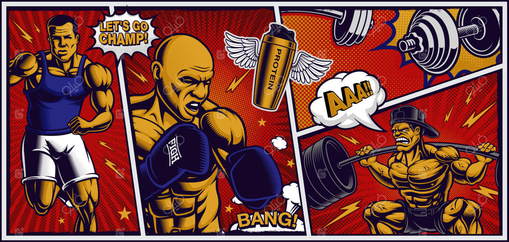 پس‌زمینه رنگارنگ فیتنس به سبک پاپ آرت