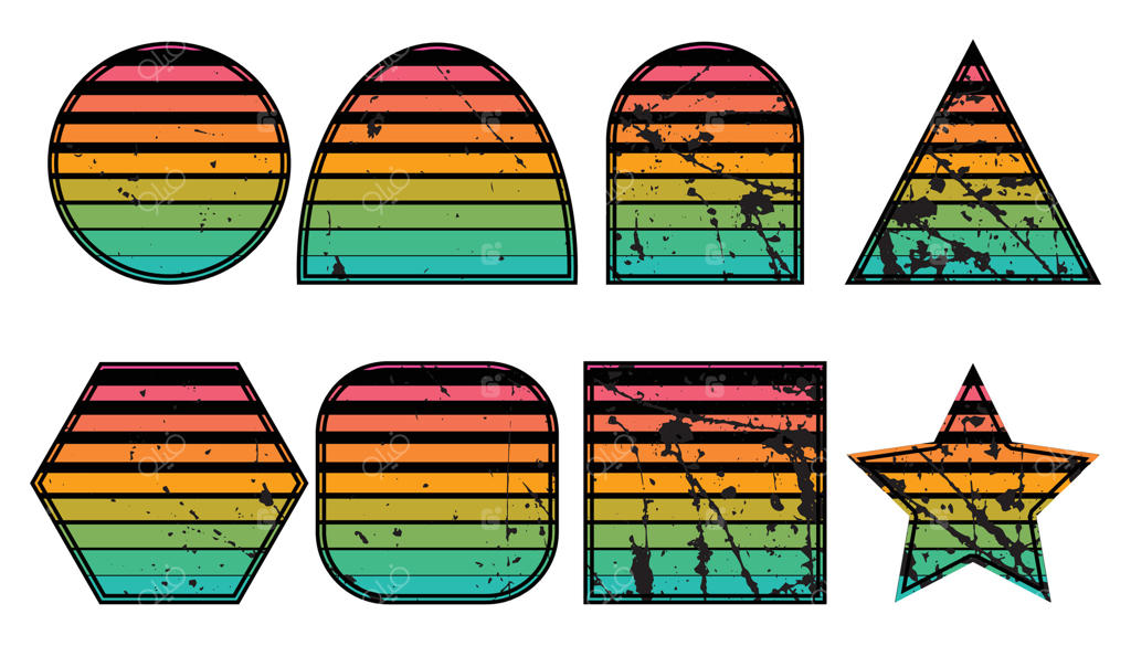 مجموعه هنر پس‌زمینه‌های غروب نوستالژیک. غروب‌های افقی با بافت‌های کلاسیک.