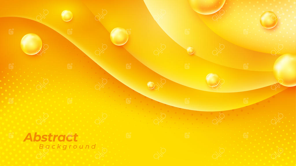 پس‌زمینه سه‌بعدی و موج‌دار نارنجی با گوی‌ها