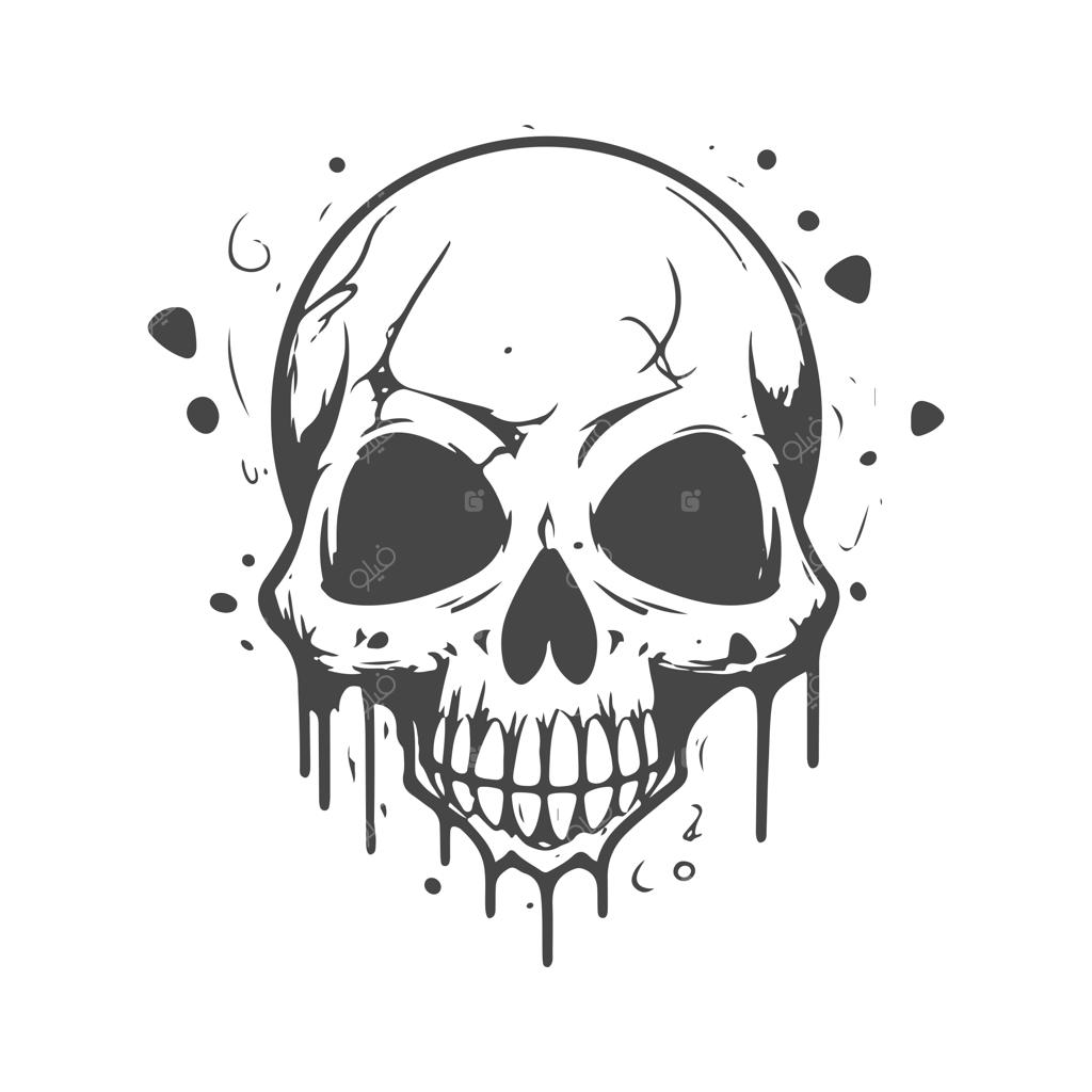 لوگوی هنری تتو با طرح جمجمه