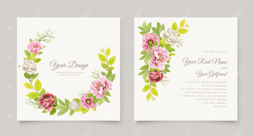 طرح پس‌زمینه قاب و حاشیه گل صدبرگ دست‌کشیده