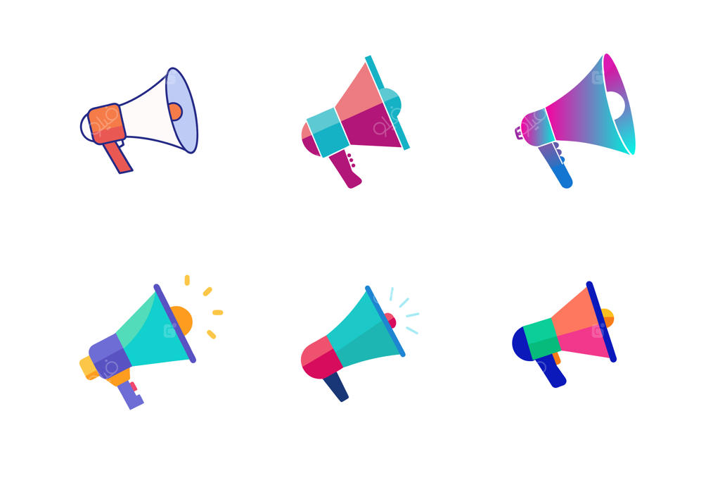 مجموعه تصویرسازی‌های بلندگوهای رنگارنگ