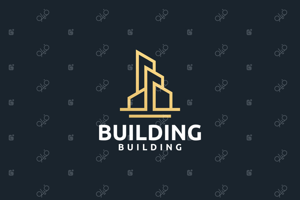 طراحی لوگوی مونوگرام طلایی و مینیمال املاک و ساختمان