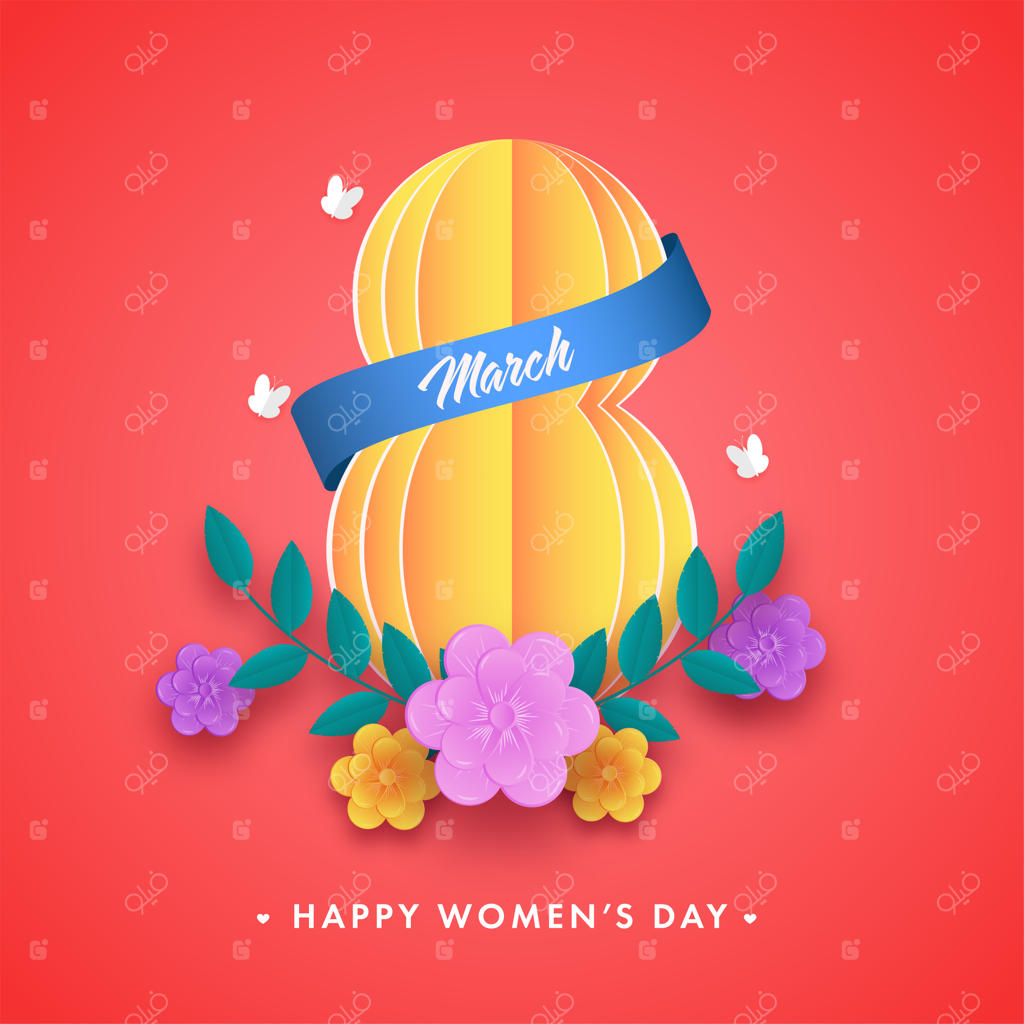 برش لایه کاغذی: هشت مارس با پروانه‌ها