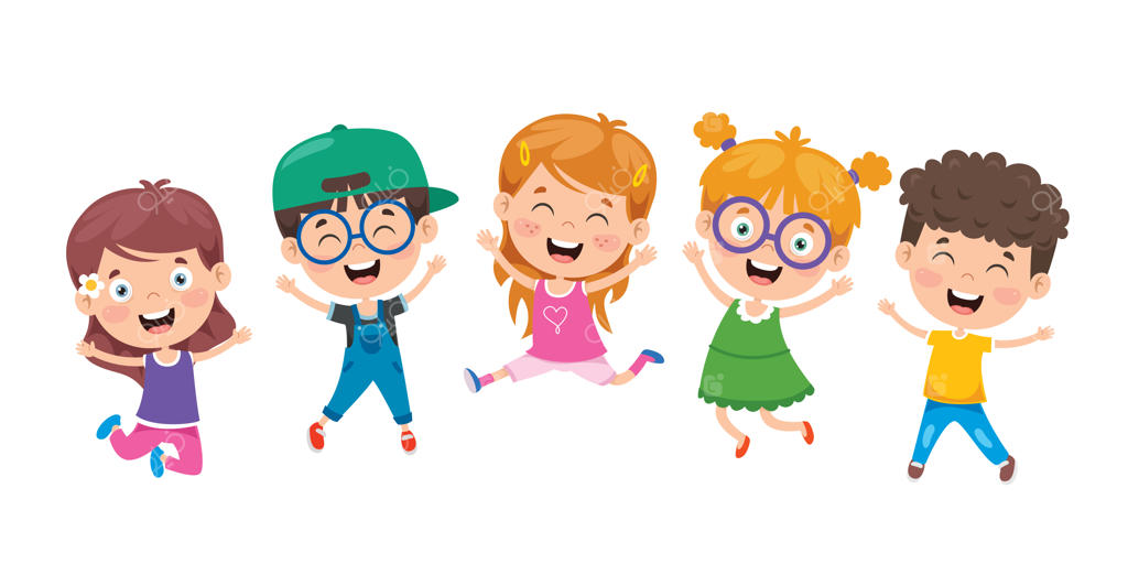 گروهی از کودکان شادی که می‌پرند