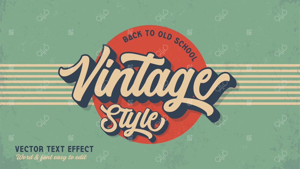 افکت متن با سبک وینتیج