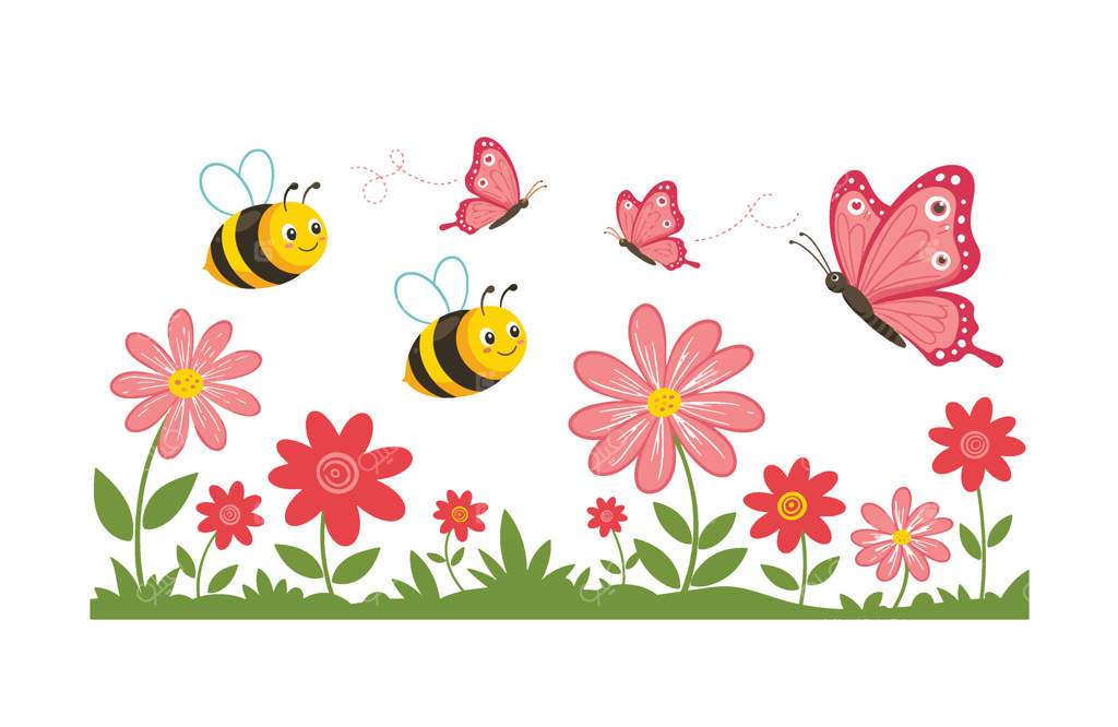 انیمیشن زیبای زنبور و پروانه در باغی سرسبز