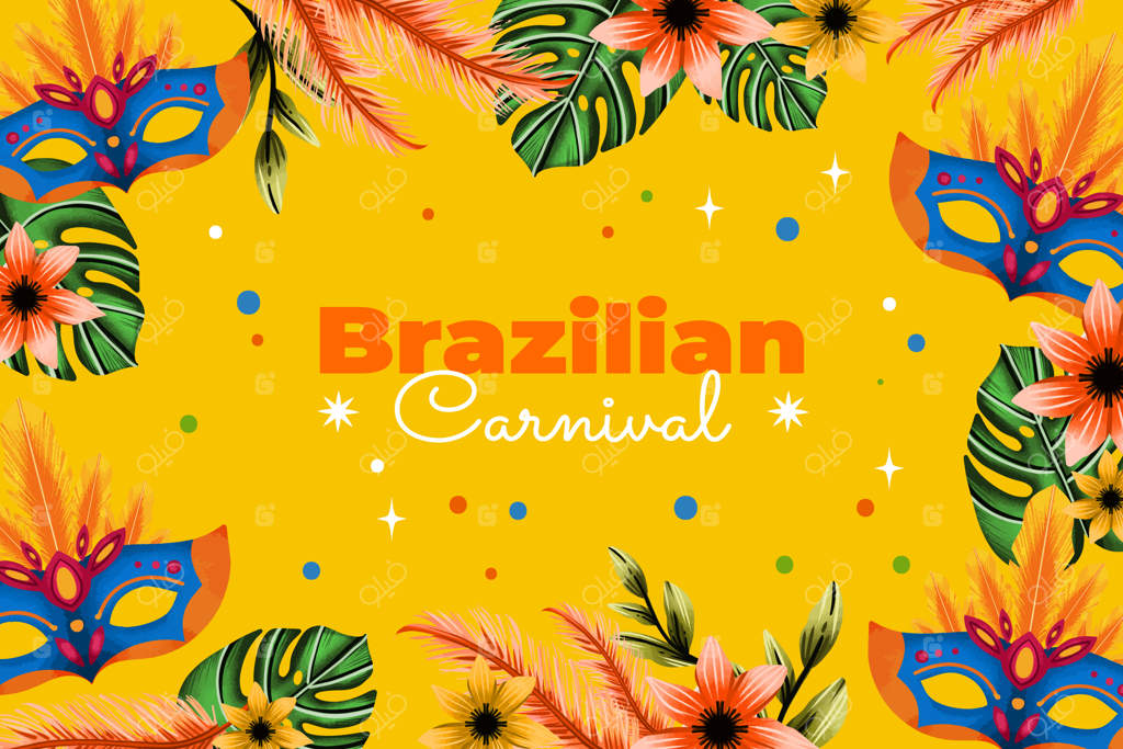 زمینه جشن کارناوال برزیل با آبرنگ