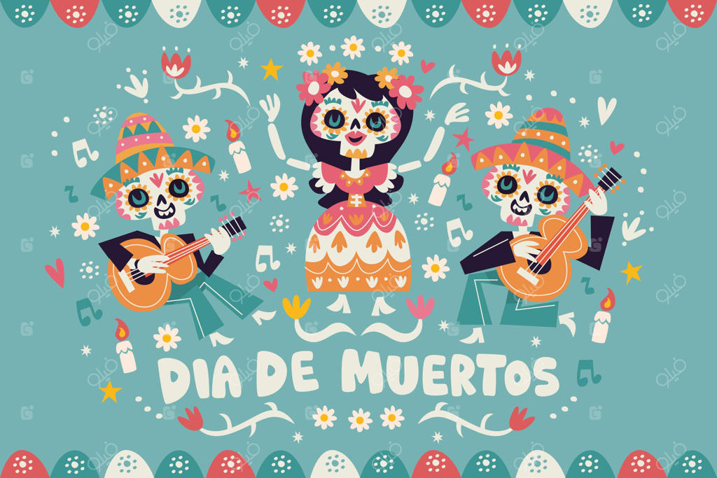 پس‌زمینه نقاشی دست‌ساز روز مردگان