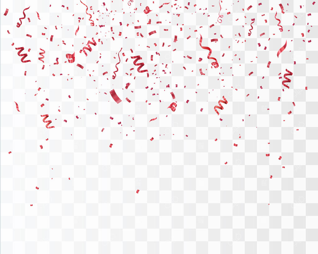 کاغذپاشی قرمز در زمینه‌ای ساده