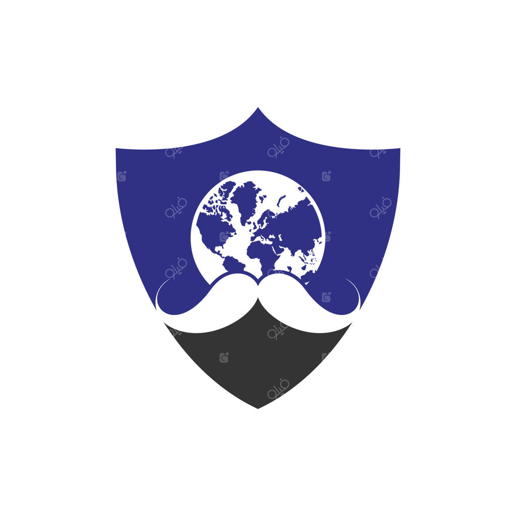 طرح لوگوی برداری آرایشگر جهانی: طراحی لوگو با نماد سیبیل و کره زمین.