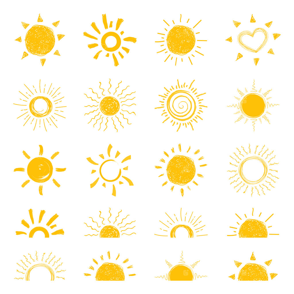 نماد خورشید ساده: آیکون مدرن تابستان برای طراحی وبسایت و اپلیکیشن موبایل
