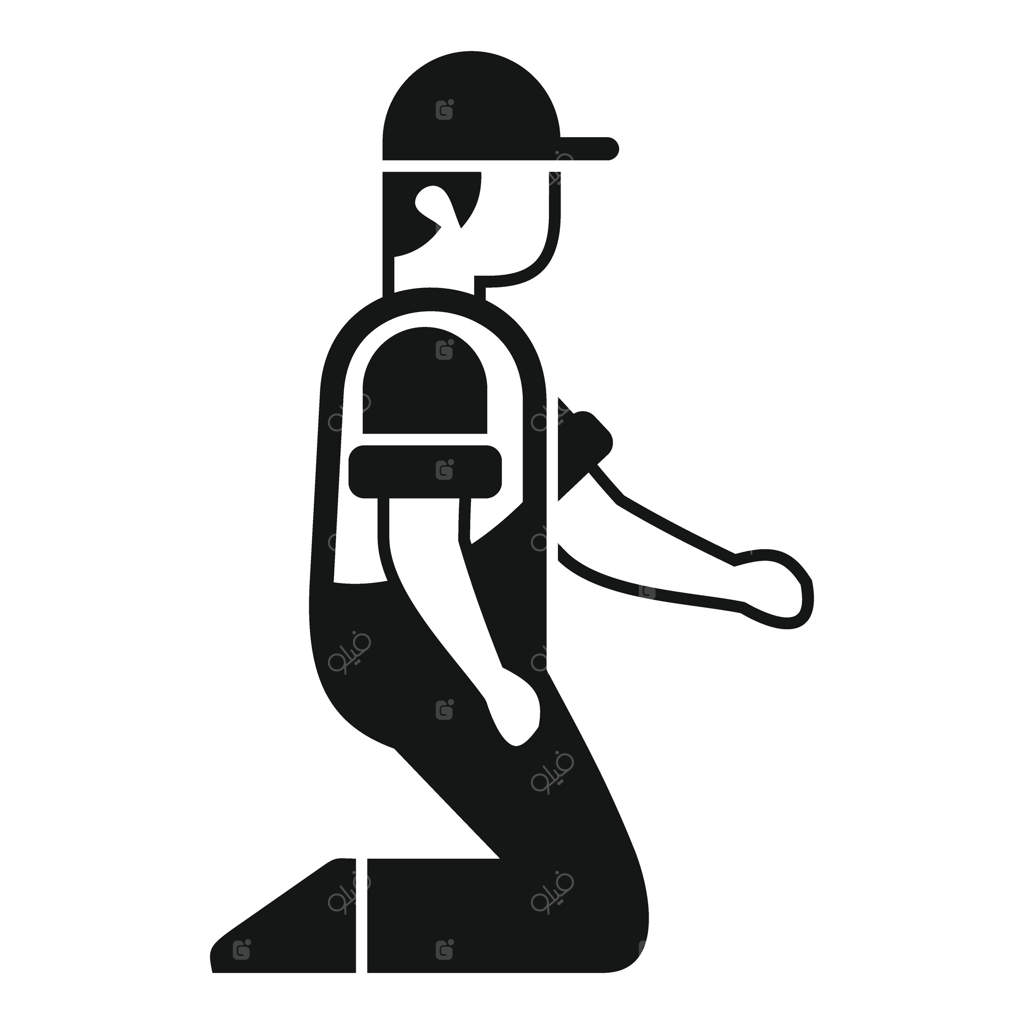 آیکون باغبان در حال زانو زدن و رسیدن به گیاهان