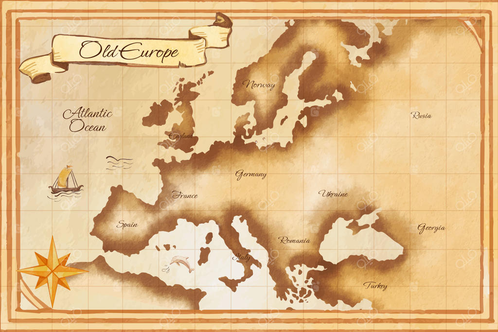 نقشه آبرنگی قدیمی از آمریکا