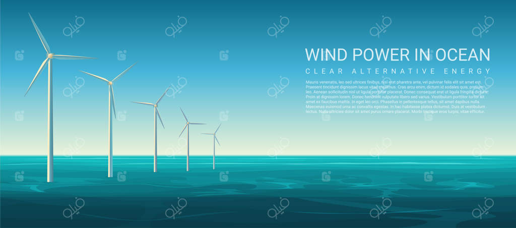 مفهوم انرژی بادی: توربین‌های بادی در دل اقیانوس‌ها