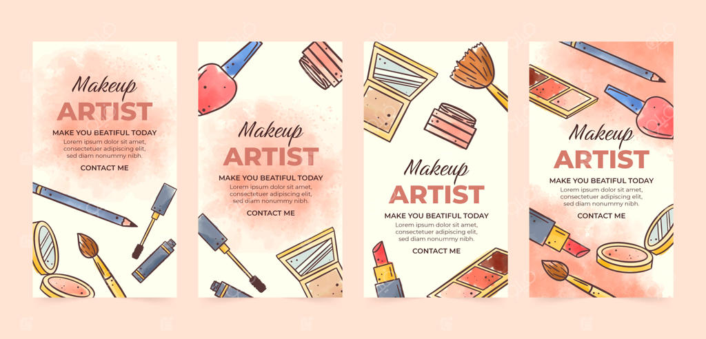 مجموعه استوری‌های اینستاگرام آرایش با الهام از آبرنگ