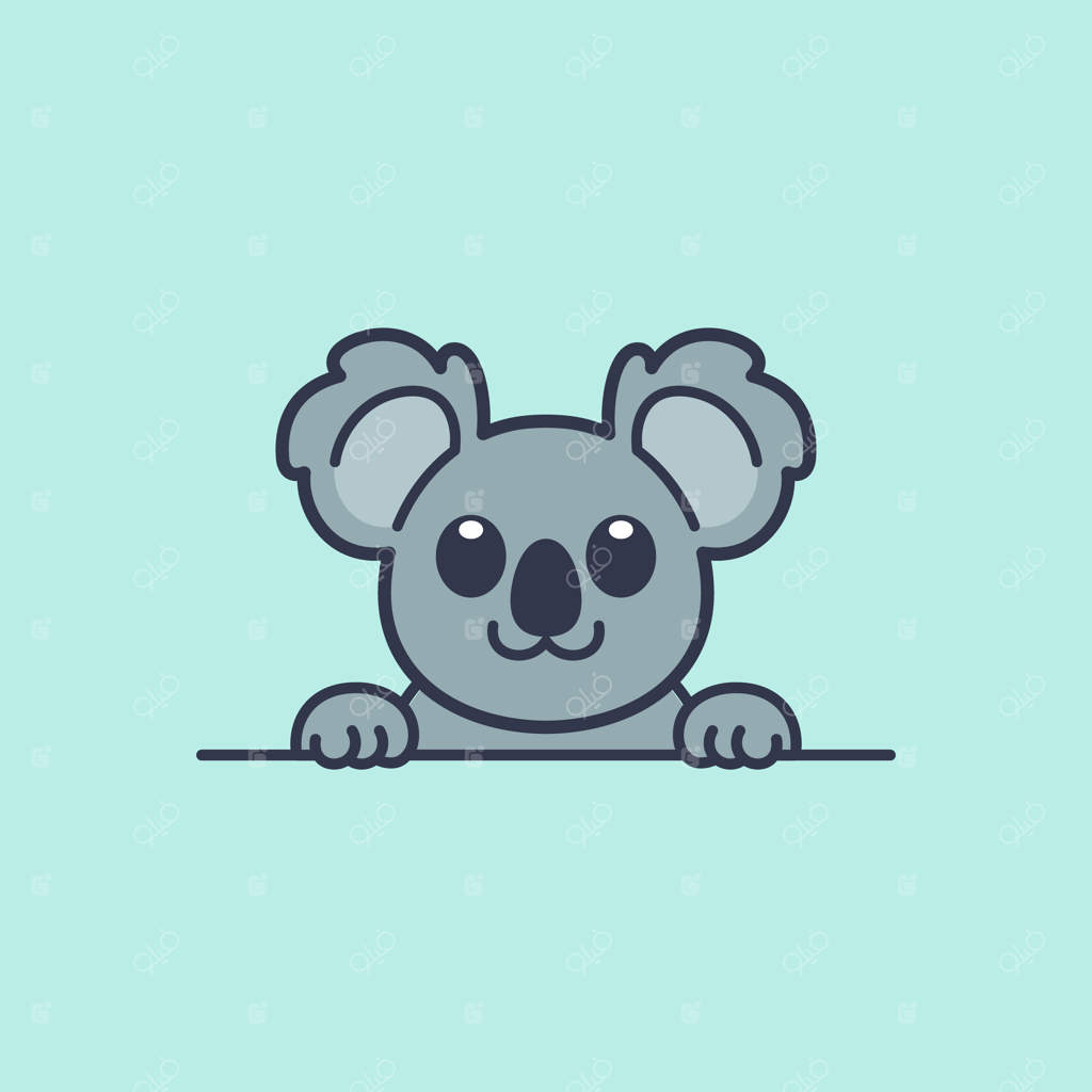 تصویر بامزه وکتور کوالا سرک‌کشیده