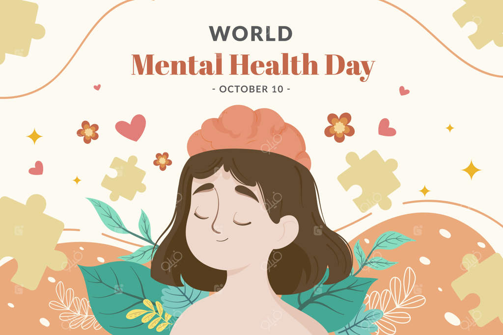 تصویرسازی تخت برای روز جهانی بهداشت روان