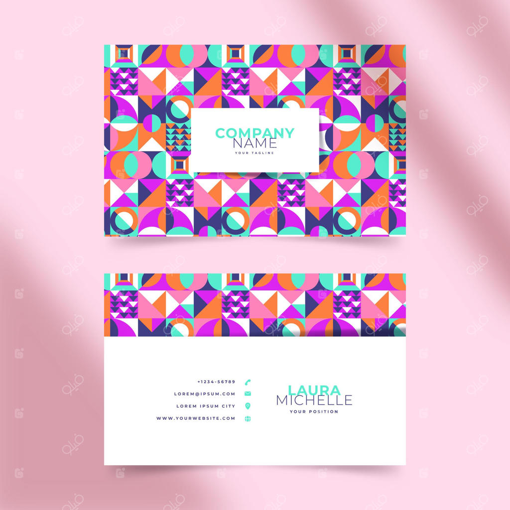 پترن کارت تجاری موزاییکی افقی ساده