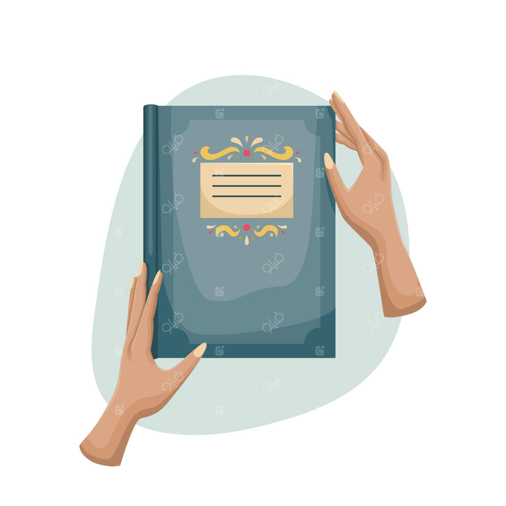 کتابی با جلد کلاسیک زیبا در دستان یک زن.