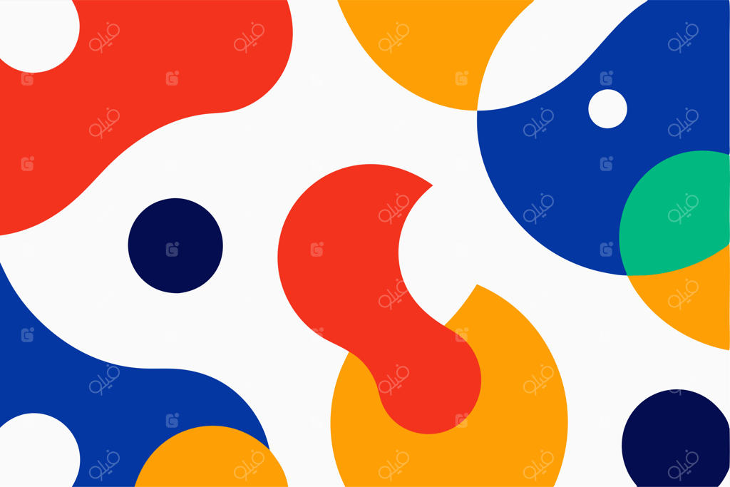 الگوی انتزاعی ساده و زیبا با رنگ‌ها و اشکال برجسته