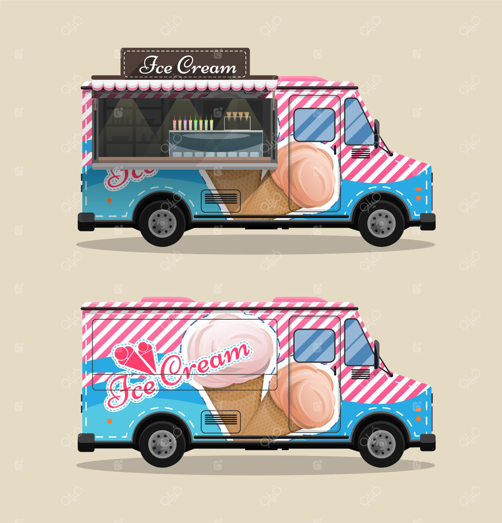 چرخ‌دستی بستنی، فروشگاه سیار، خرده‌فروشان دسرهای لبنیاتی