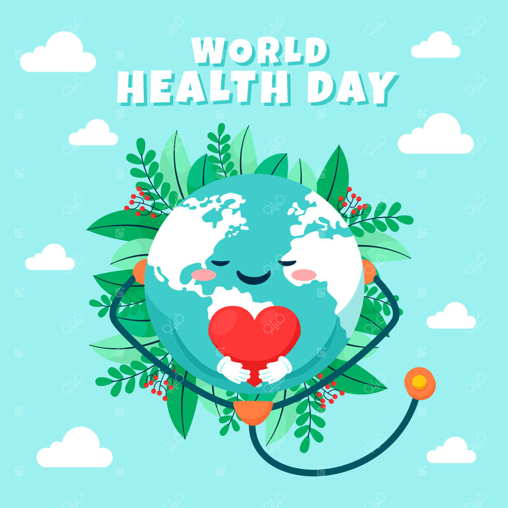 تصویرسازی تخت برای جشن روز جهانی بهداشت