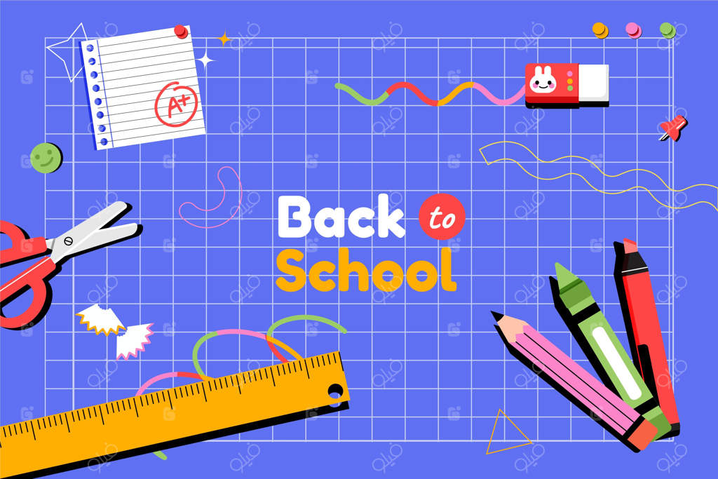 زمینه بازگشت به مدرسه با طراحی دستی