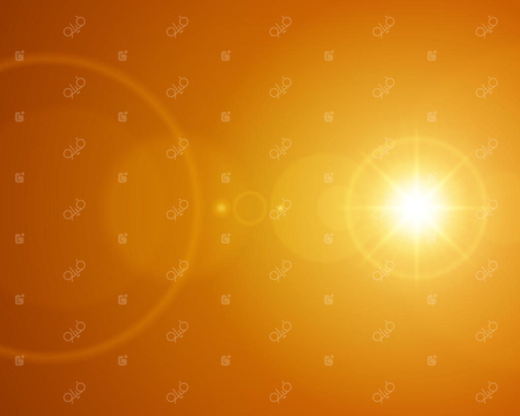 پس‌زمینه انتزاعی نارنجی با افکت درخشش لنز