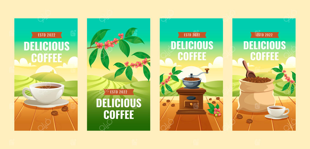 قالب استوری اینستاگرام برای کافی‌شاپ واقعی