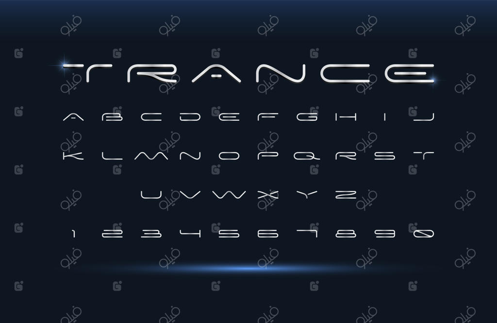 فونت مدرن، الفبای وکتور آینده‌گرا، حروف انتزاعی و عریض