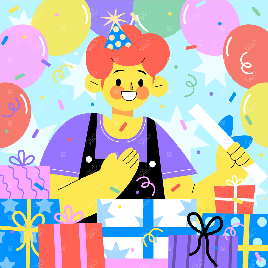 تصویرسازی جشن تولد ساده