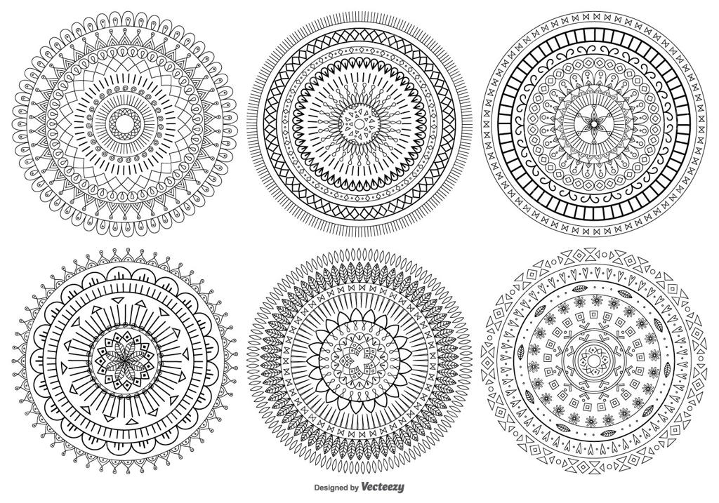 مجموعه شکل‌های وکتور به سبک ماندالا