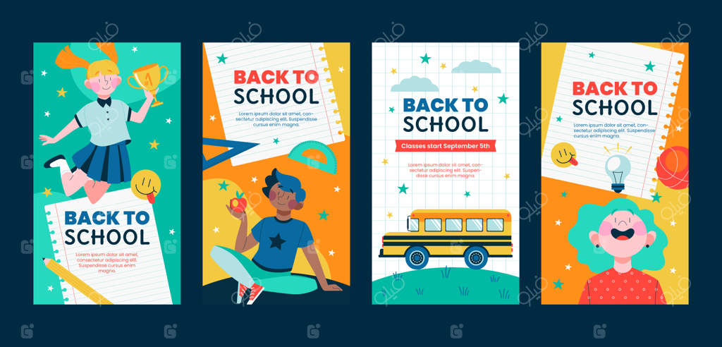 مجموعه استوری‌های متنوع و جذاب برای بازگشت به مدرسه در اینستاگرام