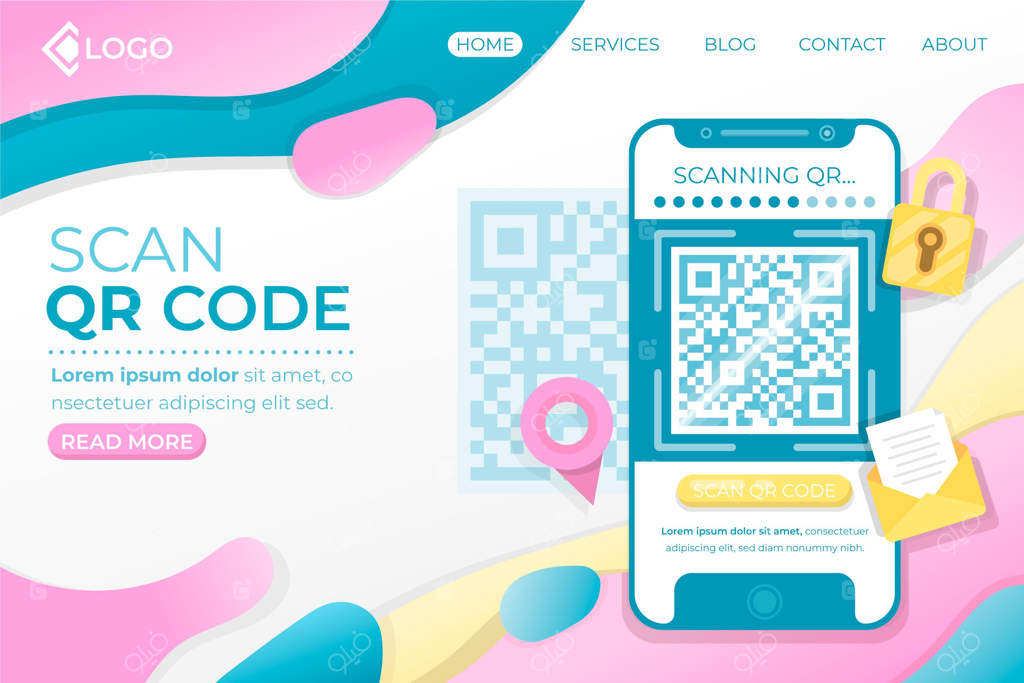 قالب صفحه فرود برای تأیید کد QR