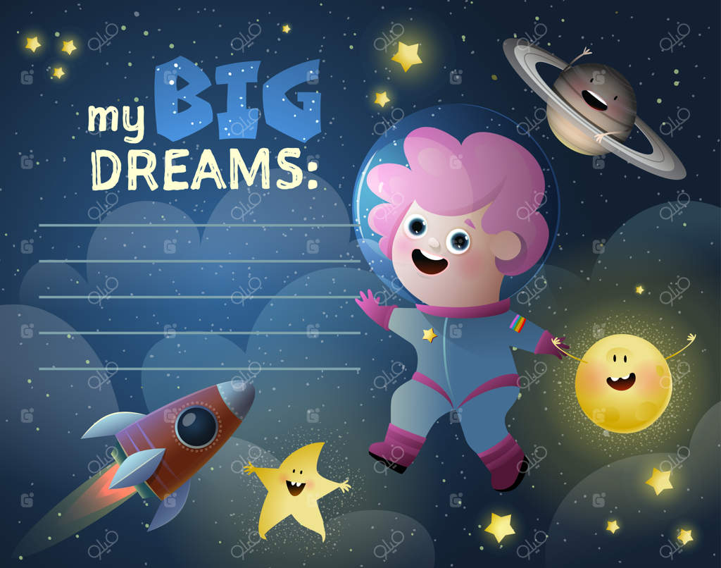 پترن لیست آرزوهای دختر بچه فضانورد در فضا