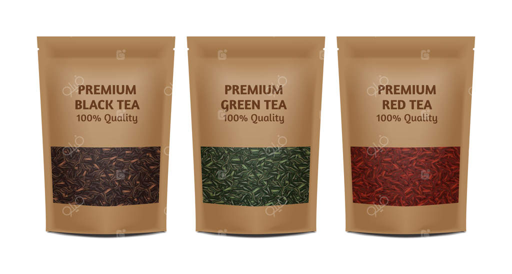 پترن بسته‌بندی کیسه کاغذی کرافت روی زمینه سفید