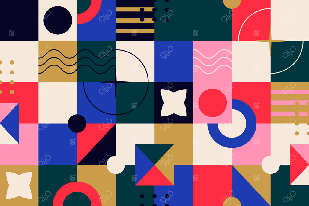 پس‌زمینه با الگوی هندسی طراحی تخت