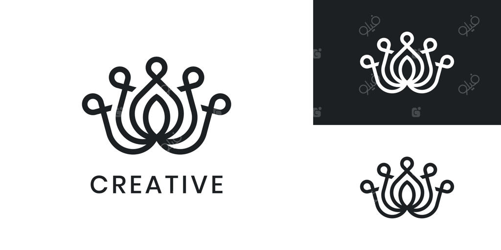 طراحی لوگوی گل انتزاعی شیک برای برندینگ و هویت خلاقانه