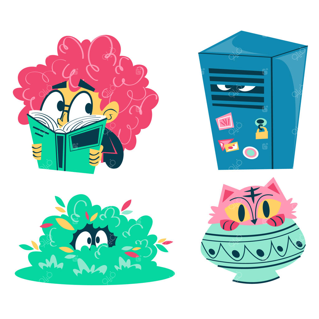 استیکرهای کارتونی نوستالژیک برای تزیین