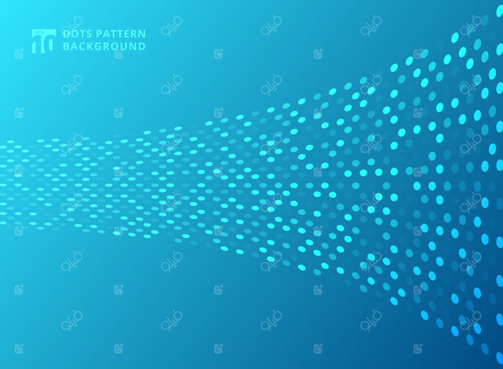 الگوی نقاط نئونی فناوری انتزاعی بر روی پس‌زمینه آبی.