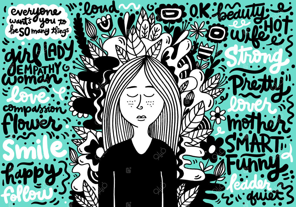 نوشته‌های تزئینی دختر گل فروش